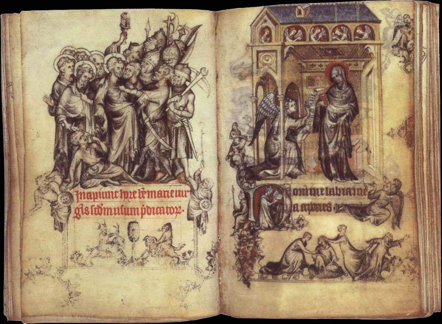 The Betrayal of Christ and Annunciation,from the Hours of Jeanne d-Evreux